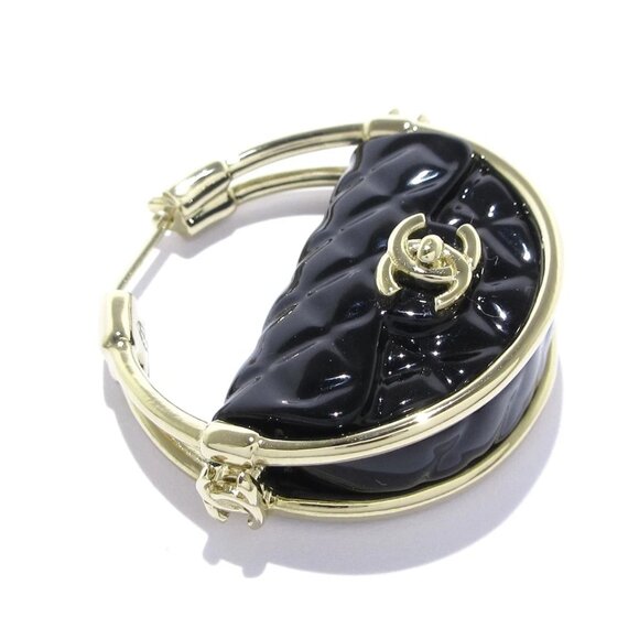 CHANEL Gold Black Hardware Resin Earrings 950-072625 - Picture 4 of 7